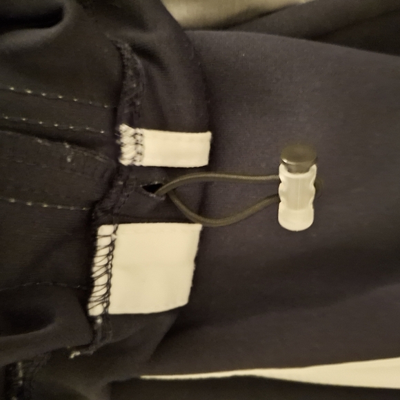 Navy Track Pants Men's with White Stripes And White Lettering - Picture 8 of 8